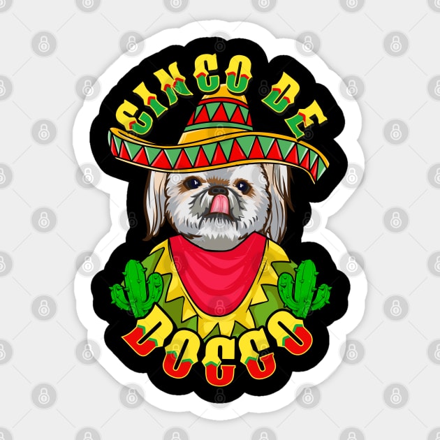 Cinco de Doggo Funny Shih Tzu Dog for Cinco de Mayo design Sticker by creative